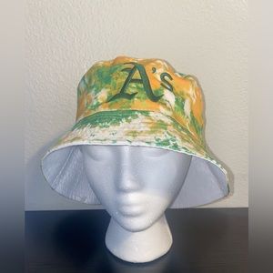 Oakland Athletics bucket hat stadium giveaway Comerica Bank collectors hat